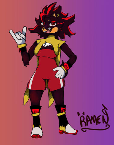 Shadow the Hedgehog (but as a female)